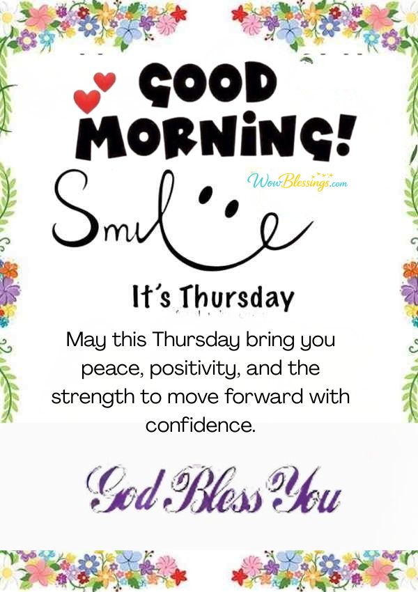 Happy Thursday blessings message with inspirational quote and positive morning wishes