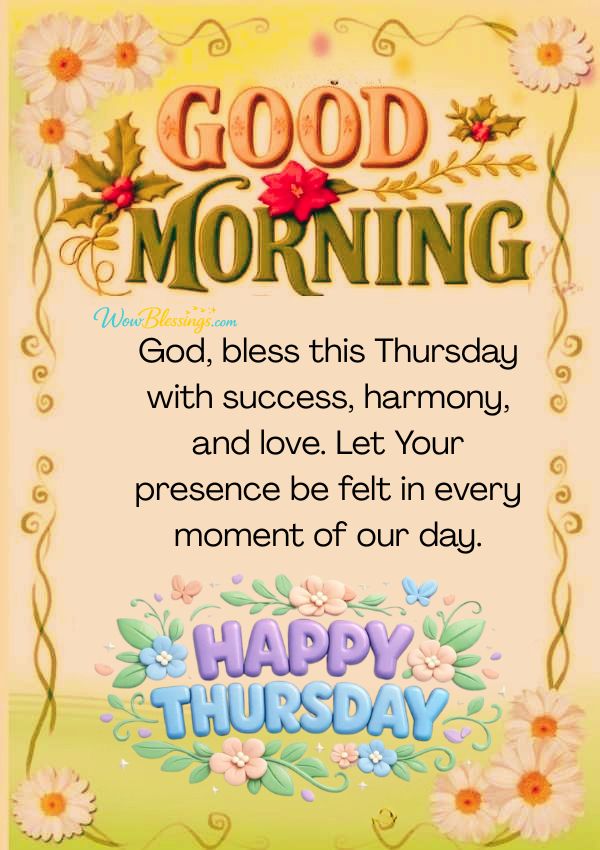 Beautiful Thursday blessings and prayers with inspirational quote and peaceful good morning message