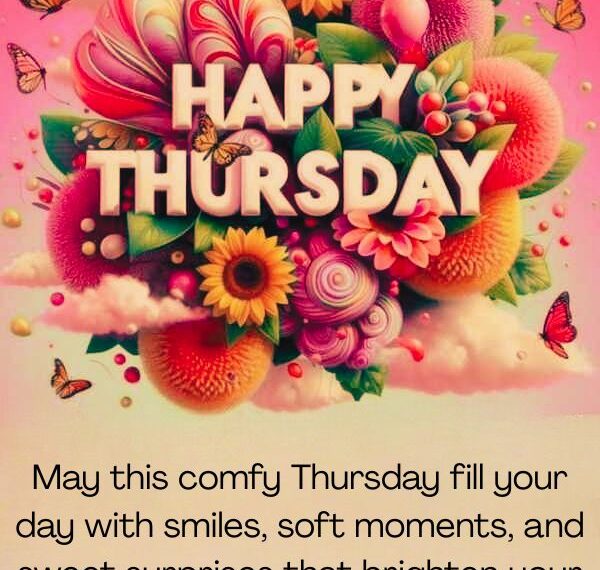 Cute Thursday blessings image with sweet good morning message and positive vibes