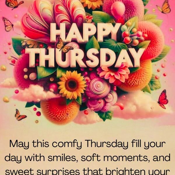 Cute Thursday blessings image with sweet good morning message and positive vibes