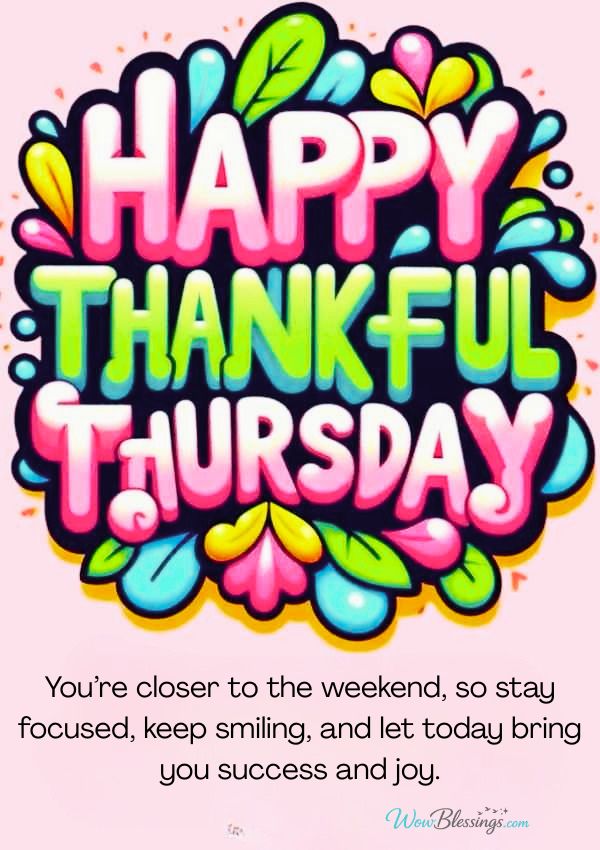 Thursday greetings and blessings image with inspirational quote and good morning wishes