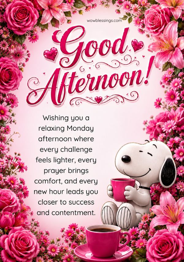Good Afternoon Wishes For Loved Ones with snoopy