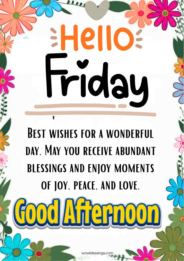 Elegant Friday Afternoon Blessings Images